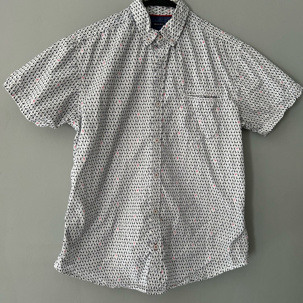 Geometrix Flamingo Short-sleeve Button-down